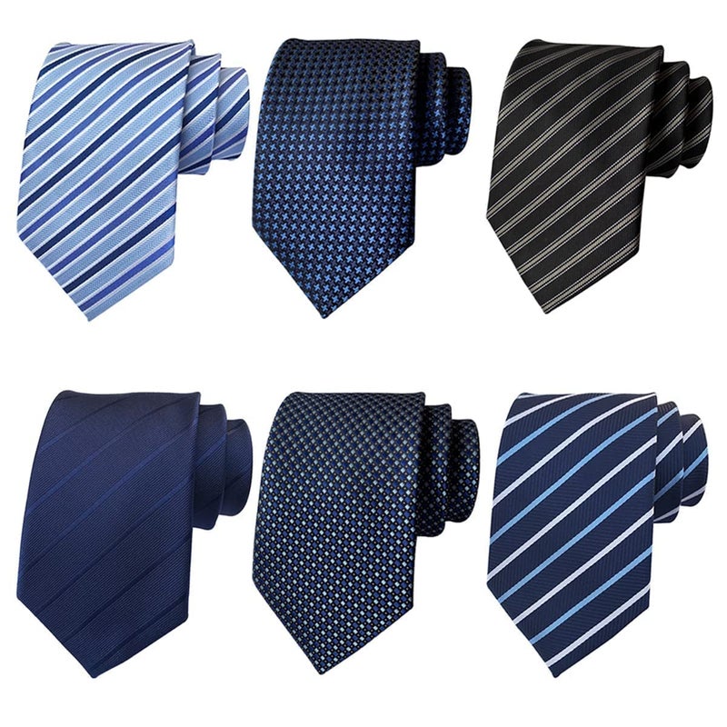 Adulove Men's Necktie Classic Silk Tie Woven Jacquard Neck Ties 6 PCS - Image 2